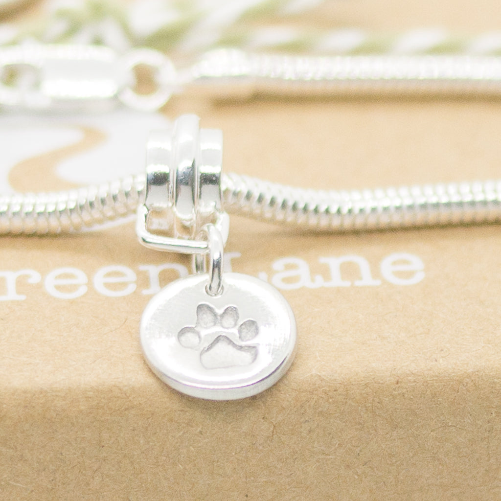 Mini Pet Print Bracelet Charm with carrier