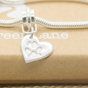 Mini Pet Print Bracelet Charm with carrier