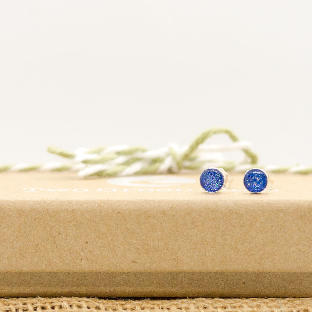 Dark Blue Sparkle Earrings