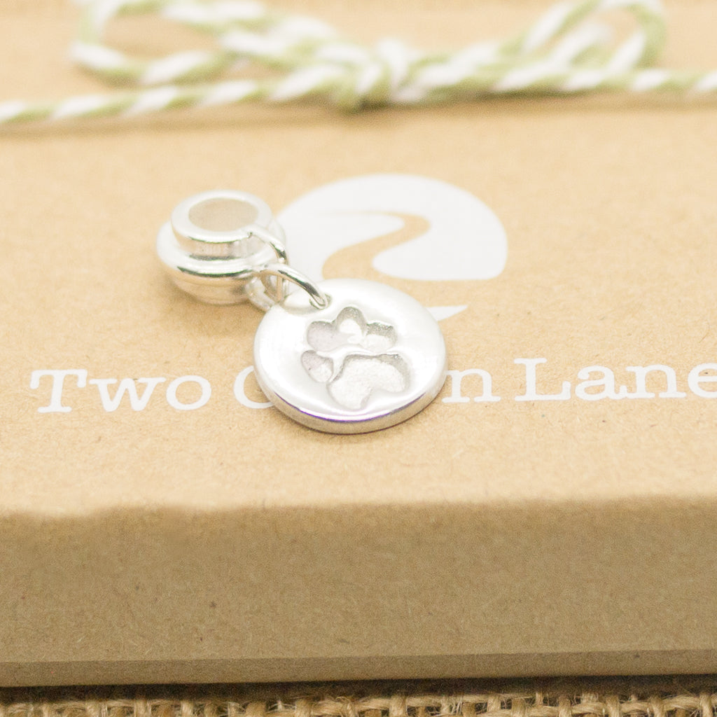 Mini Pet Print Bracelet Charm with carrier