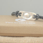 Men's Black Leather Fingerprint Bracelet