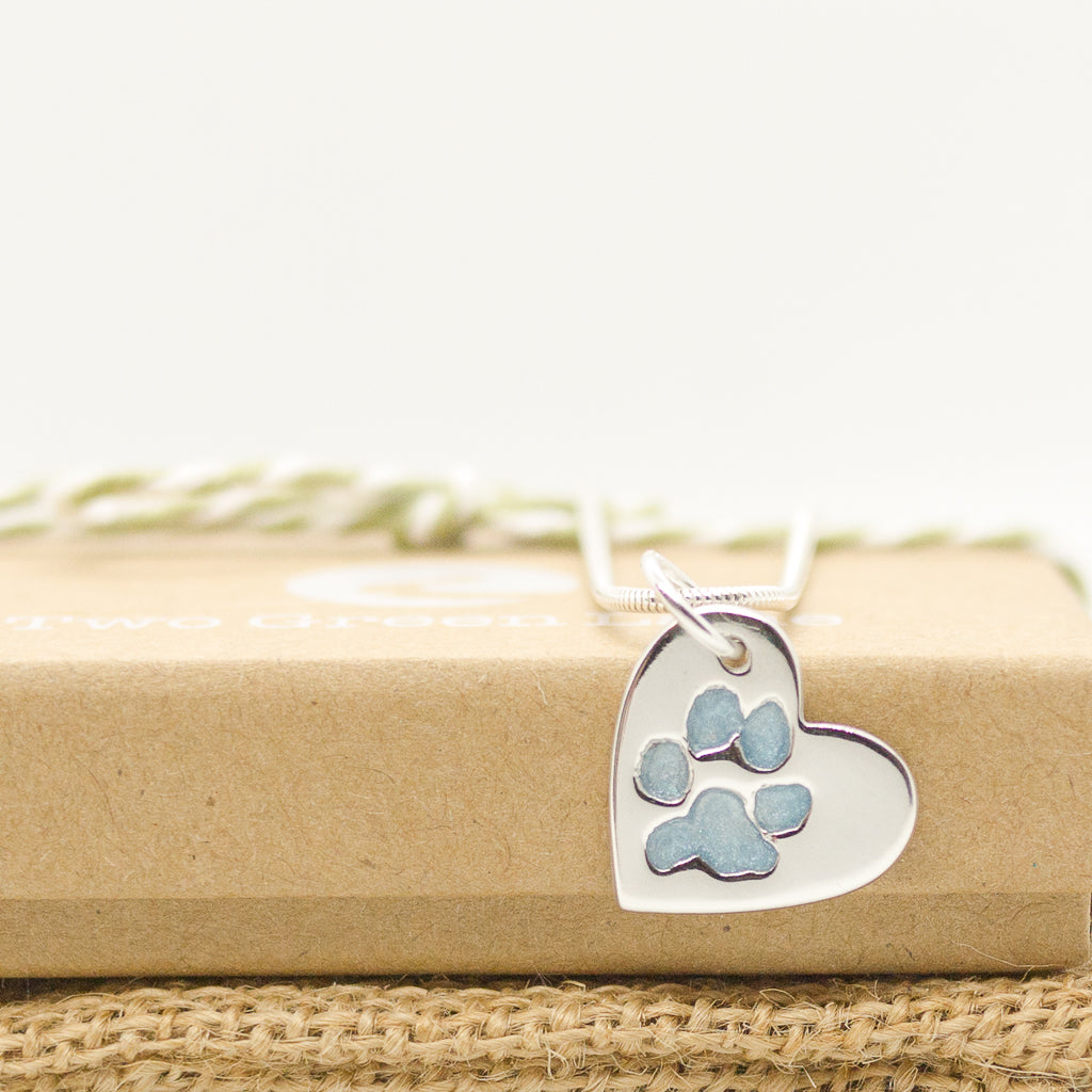 Resin Filled Paw Print Necklace