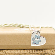 Resin Filled Paw Print Necklace
