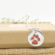 Resin Filled Paw Print Necklace