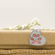Resin Filled Paw Print Necklace