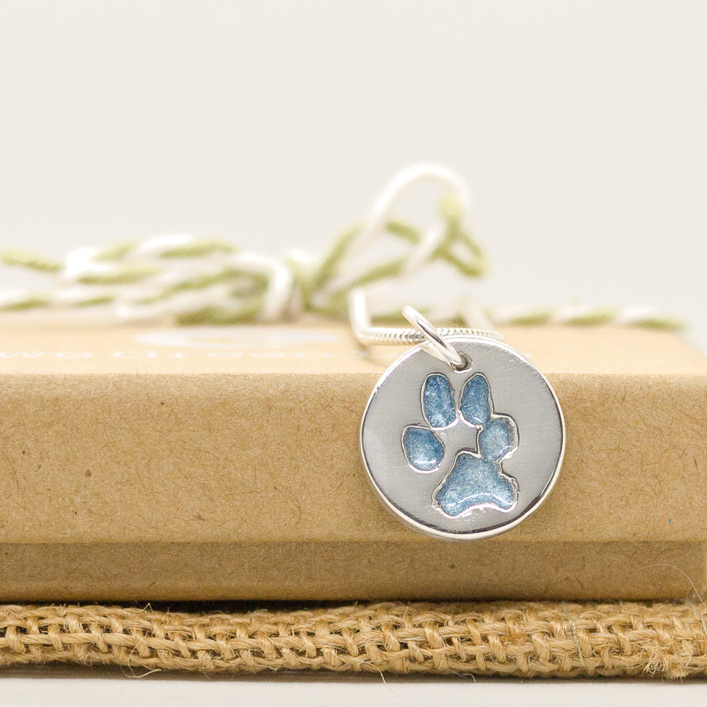 Resin Filled Paw Print Necklace