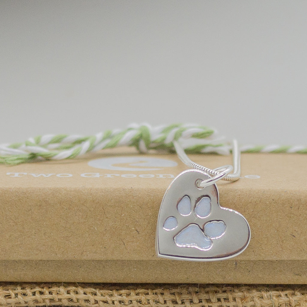 Resin Filled Paw Print Necklace