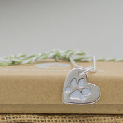 Resin Filled Paw Print Necklace