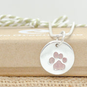 Resin Filled Paw Print Necklace