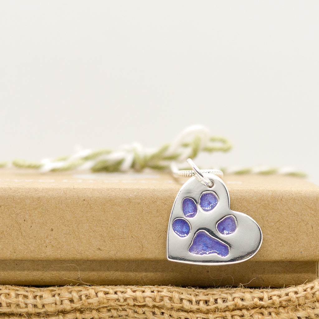 Resin Filled Paw Print Necklace