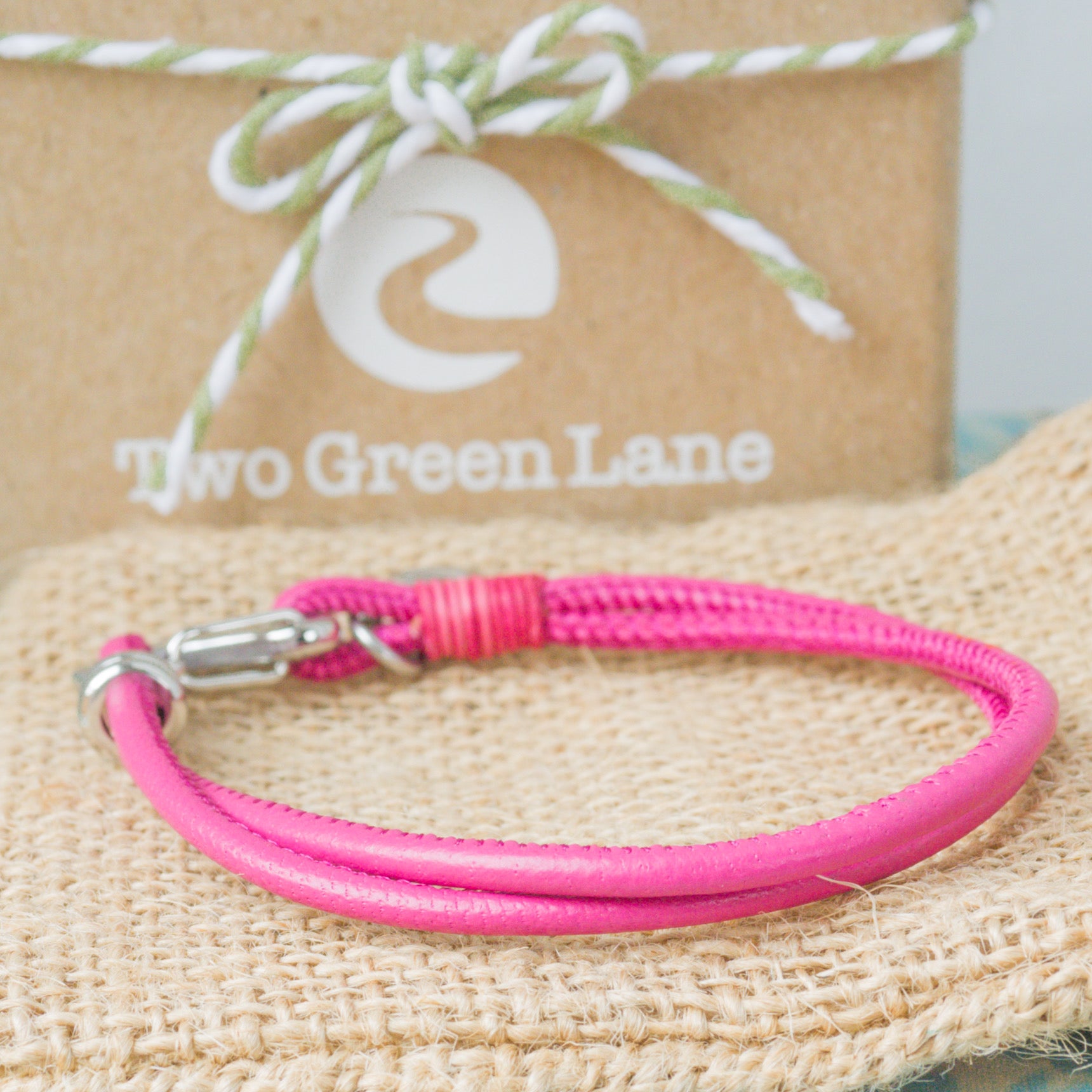 Pink Double Strand Plain Leather Bracelet