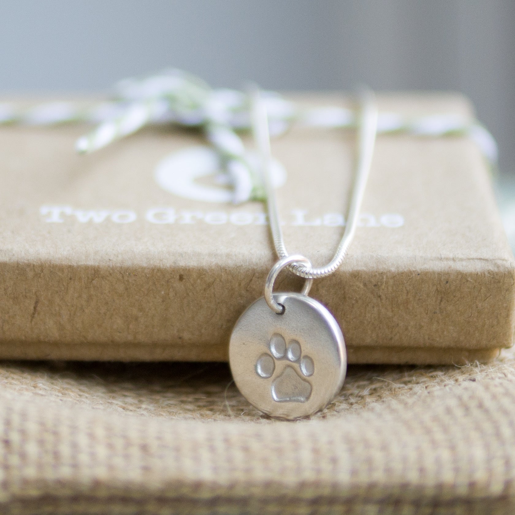 Memorial Single Paw Print Necklace