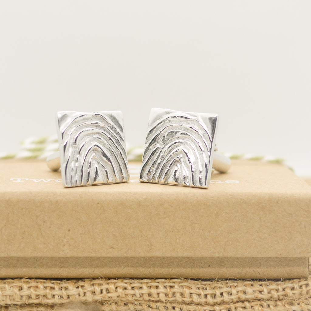 Memorial Large Contemporary Fingerprint Cufflinks