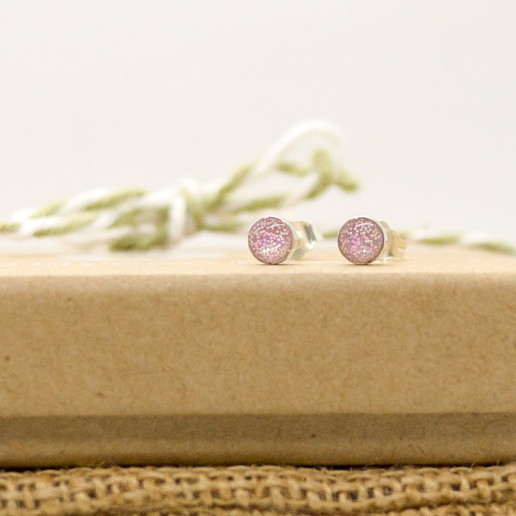 Pale Pink Sparkle Earrings
