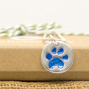 Resin Filled Paw Print Necklace