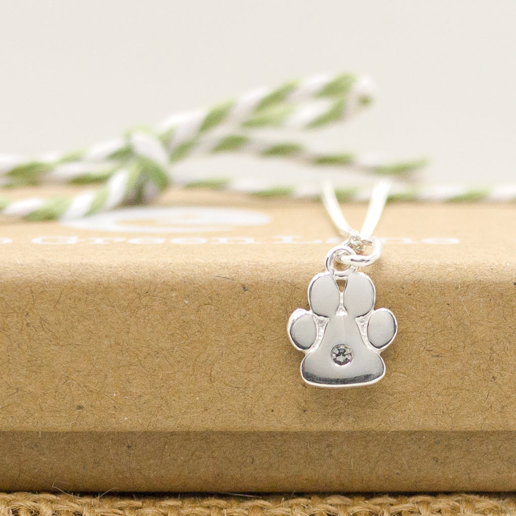 CZ Paw Necklace